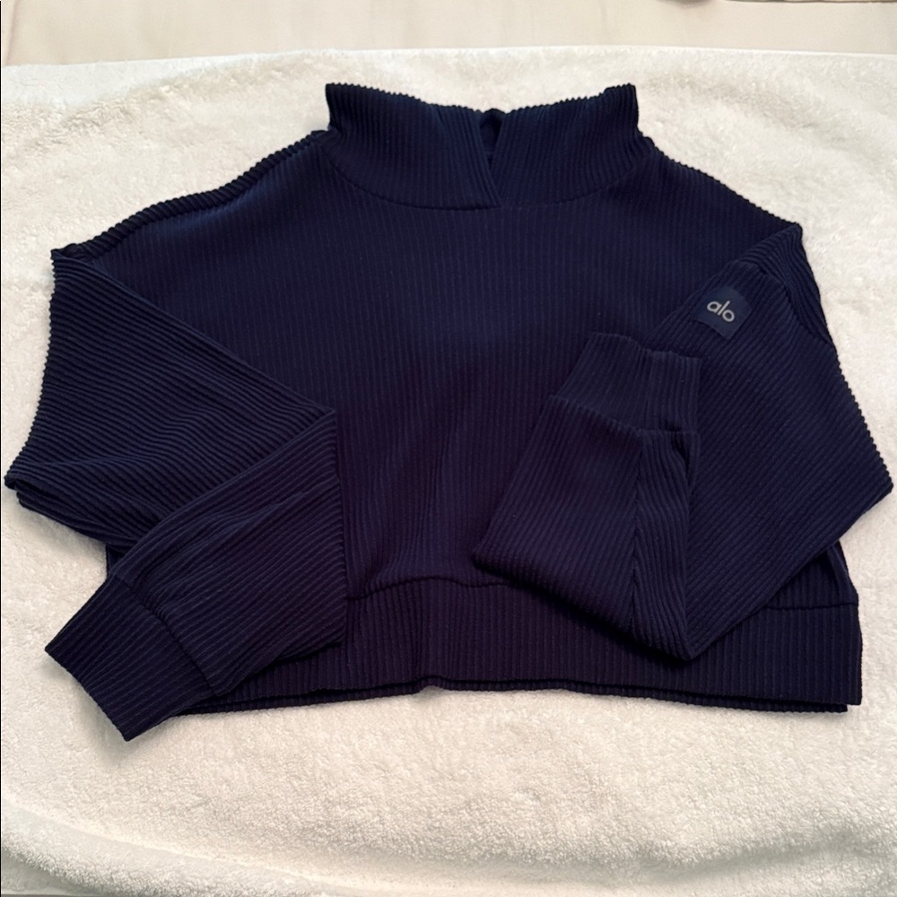 ALO Yoga Navy Women's Turtleneck Sweater
